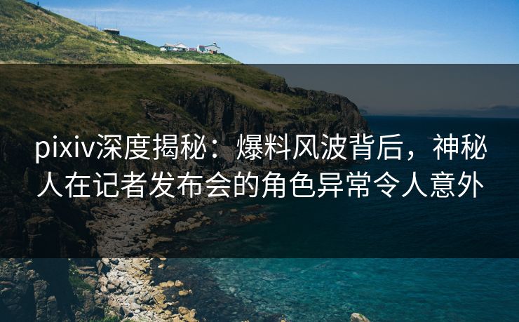 pixiv深度揭秘：爆料风波背后，神秘人在记者发布会的角色异常令人意外