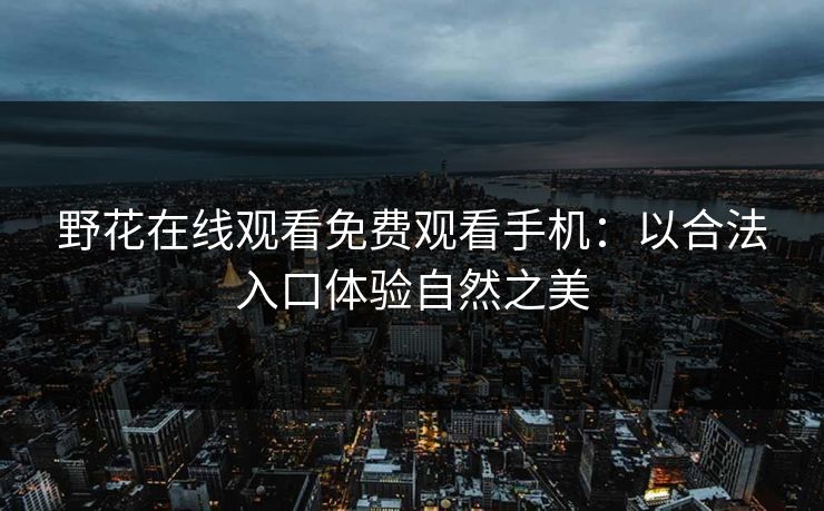 野花在线观看免费观看手机：以合法入口体验自然之美