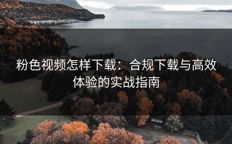 粉色视频怎样下载：合规下载与高效体验的实战指南